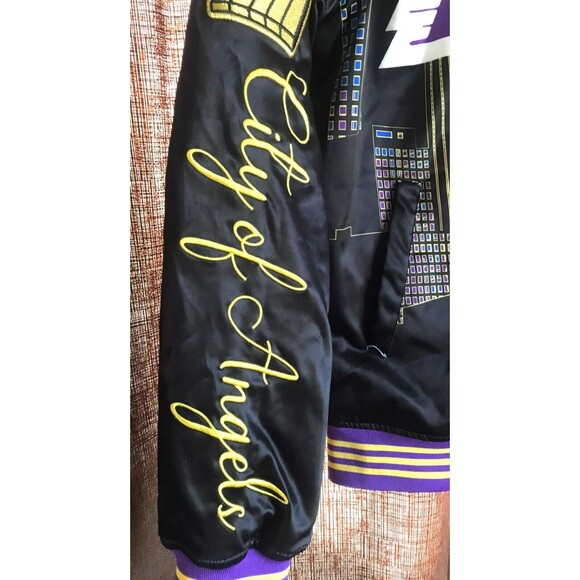 Pro Standard Los Angeles Lakers Basketball All-Over Print Remix Satin Jacket XL - Picture 2 of 14